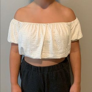 Urban Outfitters off-the-shoulder crop top.